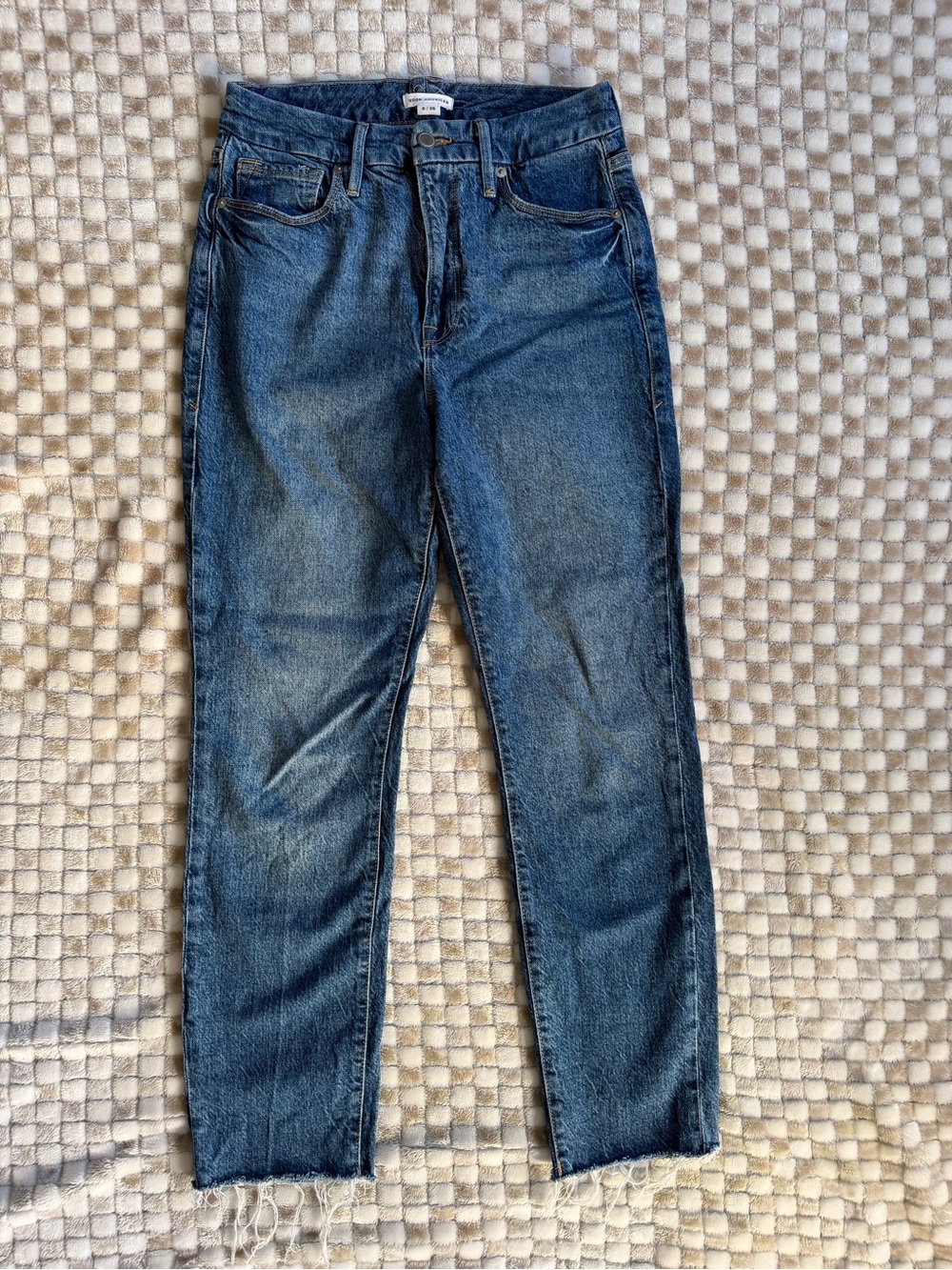 Good American Women's High-Rise Straight Jeans - Blue